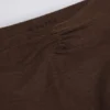 Geraffte, ausgestellte Hose aus gebürstetem Jersey in Pecan-Mélange Geraffte, ausgestellte Hose aus gebürstetem Jersey in Pecan-Mélange