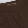 Geraffte, ausgestellte Hose aus gebürstetem Jersey in Pecan-Mélange Geraffte, ausgestellte Hose aus gebürstetem Jersey in Pecan-Mélange