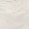 Geraffte Mini-Shorts in Elfenbein-Mélange