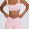 Geraffte Mini-Shorts in Hellrosa-Mélange