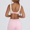 Geraffte Mini-Shorts in Hellrosa-Mélange