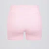 Geraffte Mini-Shorts in Hellrosa-Mélange