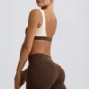 Geraffte Mini-Shorts in Pecan-Melange