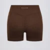 Geraffte Mini-Shorts in Pecan-Melange