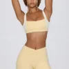 Geraffte Minishorts in Lemon-Mélange