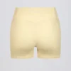 Geraffte Minishorts in Lemon-Mélange