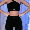 Gerippte Biker-Shorts in Schwarz