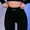 Gerippte Biker-Shorts in Schwarz