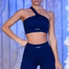 Gerippte Bikershorts in Marineblau