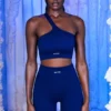 Gerippte Bikershorts in Marineblau