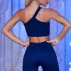 Gerippte Bikershorts in Marineblau