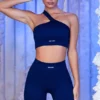 Gerippte Bikershorts in Marineblau