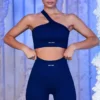 Gerippte Bikershorts in Marineblau