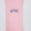 Gerippte Half-Crew-Socken in Puderrosa