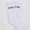 Gerippte Half-Crew-Socken in Weiß