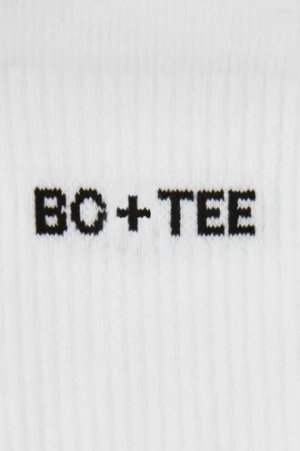 Set gerippter Crew-Socken in Weiß