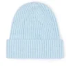 Gerippte Strickmütze in Hellblau