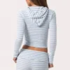 Mini-Shorts aus geripptem Jersey mit blauen Streifen Mini-Shorts aus geripptem Jersey mit blauen Streifen