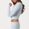Mini-Shorts aus geripptem Jersey mit blauen Streifen Mini-Shorts aus geripptem Jersey mit blauen Streifen