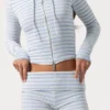 Mini-Shorts aus geripptem Jersey mit blauen Streifen Mini-Shorts aus geripptem Jersey mit blauen Streifen