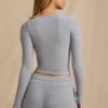 Geripptes Modal-Oberteil in Soft Blue Geripptes Modal-Oberteil in Soft Blue