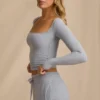 Geripptes Modal-Oberteil in Soft Blue Geripptes Modal-Oberteil in Soft Blue