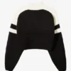Gestrickter, verkürzter Pullover mit Logo in Schwarz