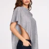 Ghalia Transparenter Jersey-Poncho in Grau Ghalia Transparenter Jersey-Poncho in Grau