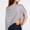 Ghalia Transparenter Jersey-Poncho in Grau Ghalia Transparenter Jersey-Poncho in Grau