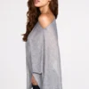 Ghalia Transparenter Jersey-Poncho in Grau Ghalia Transparenter Jersey-Poncho in Grau