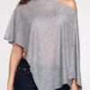 Ghalia Transparenter Jersey-Poncho in Grau Ghalia Transparenter Jersey-Poncho in Grau