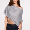 Ghalia Transparenter Jersey-Poncho in Grau Ghalia Transparenter Jersey-Poncho in Grau