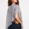 Ghalia Transparenter Jersey-Poncho in Grau Ghalia Transparenter Jersey-Poncho in Grau