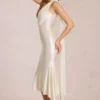 Giada Midaxi-Kleid mit Schaldetail in Elfenbein