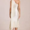 Giada Midaxi-Kleid mit Schaldetail in Elfenbein
