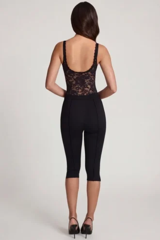 Giuliana Ponte Jersey Cropped Capri-Hose in Schwarz