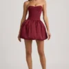 Gloriana Midaxi-Kleid mit umklappbarem Saum und Schleifenverzierung in Weinrot Gloriana Midaxi-Kleid mit umklappbarem Saum und Schleifenverzierung in Weinrot