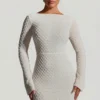 Grazina verziertes A-Linien-Minikleid mit offenem Rücken in Weiß Grazina verziertes A-Linien-Minikleid mit offenem Rücken in Weiß