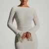 Grazina verziertes A-Linien-Minikleid mit offenem Rücken in Weiß Grazina verziertes A-Linien-Minikleid mit offenem Rücken in Weiß