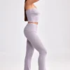 Grob gestrickte Kick-Flare-Hose mit Umschlag in Dusty Lavender Grob gestrickte Kick-Flare-Hose mit Umschlag in Dusty Lavender
