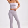 Grob gestrickte Kick-Flare-Hose mit Umschlag in Dusty Lavender Grob gestrickte Kick-Flare-Hose mit Umschlag in Dusty Lavender