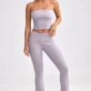 Grob gestrickte Kick-Flare-Hose mit Umschlag in Dusty Lavender Grob gestrickte Kick-Flare-Hose mit Umschlag in Dusty Lavender