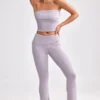 Grob gestrickte Kick-Flare-Hose mit Umschlag in Dusty Lavender Grob gestrickte Kick-Flare-Hose mit Umschlag in Dusty Lavender