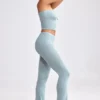 Grob gestrickte Kick-Flare-Hose mit Umschlag in Dusty Teal Grob gestrickte Kick-Flare-Hose mit Umschlag in Dusty Teal