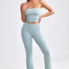 Grob gestrickte Kick-Flare-Hose mit Umschlag in Dusty Teal Grob gestrickte Kick-Flare-Hose mit Umschlag in Dusty Teal