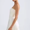 Haisley Bandeau-Minikleid mit strukturiertem Tulpenrock in Elfenbein