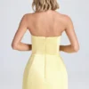 Haisley Bandeau-Minikleid mit strukturiertem Tulpenrock in Lemon Sherbet