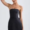 Haisley Bandeau-Minikleid mit strukturierter Tulpenform in Schwarz Haisley Bandeau-Minikleid mit strukturierter Tulpenform in Schwarz