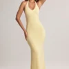 Hallie Modal-Maxikleid mit Neckholder in Lemon Sherbet Hallie Modal-Maxikleid mit Neckholder in Lemon Sherbet