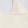 Halter-Oberteil mit offenem Rücken in Elfenbein-Mélange Halter-Oberteil mit offenem Rücken in Elfenbein-Mélange